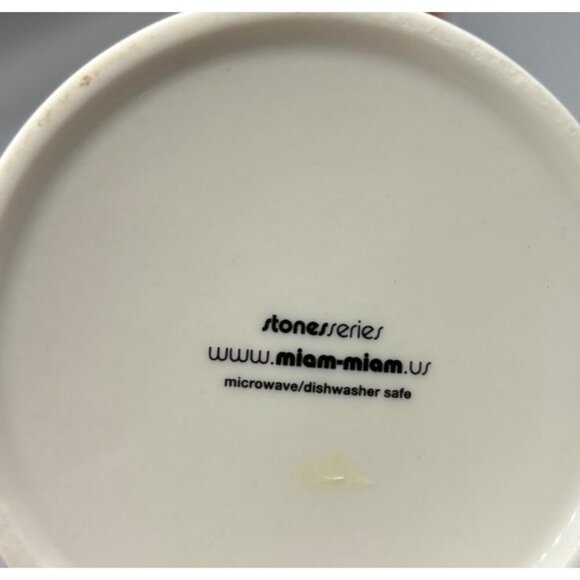 Vtg Moda Miam Miam Stone Series Brown Red Tea Cup Mug Saucer Set Abstract MCM - Picture 7 of 8